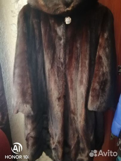 Шуба норковая с капюшоном