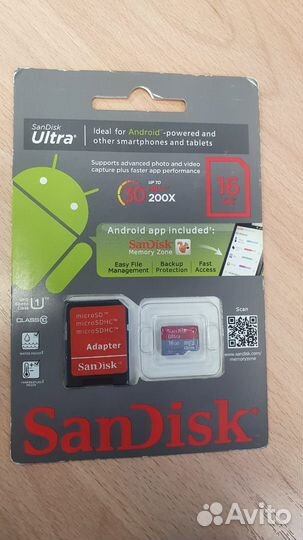 Карта памяти micro sd 16 Gb sandisk
