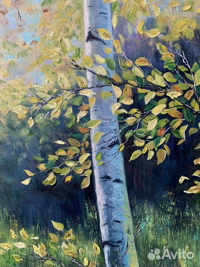 Картина маслом пейзаж Березы