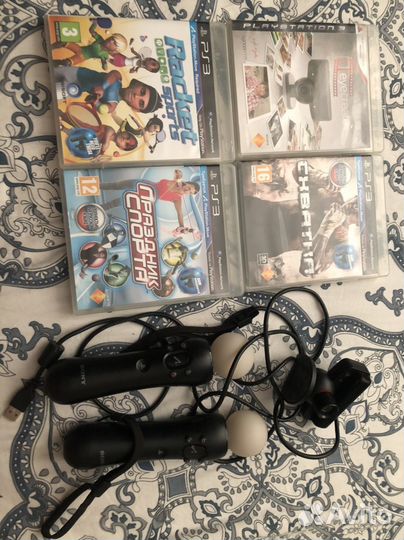 Ps3 move + камера + 4 диска