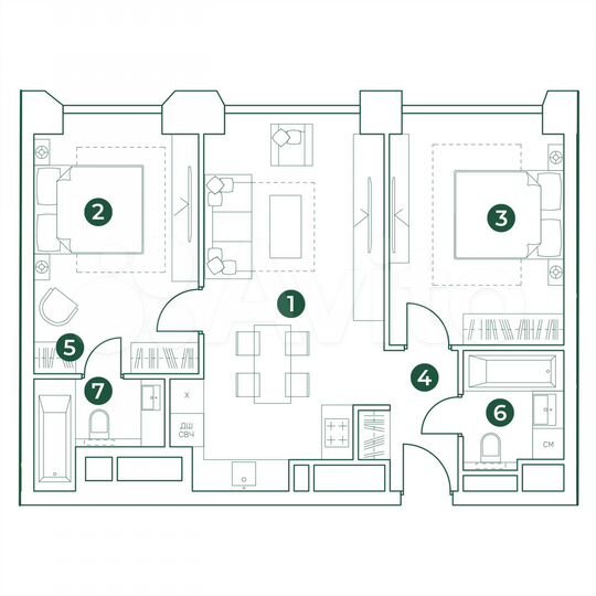 3-к. квартира, 67,1 м², 21/31 эт.
