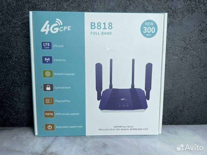 Wifi роутер 4g модем с сим картой 4 антенны