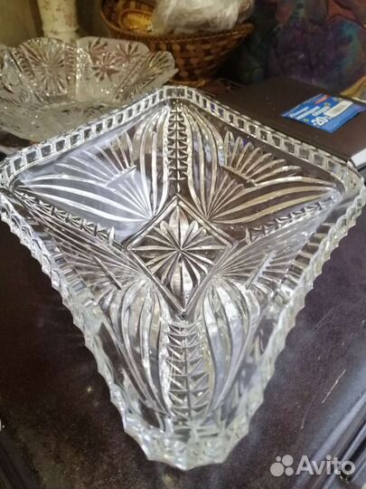 Салатник большой, хрусталь