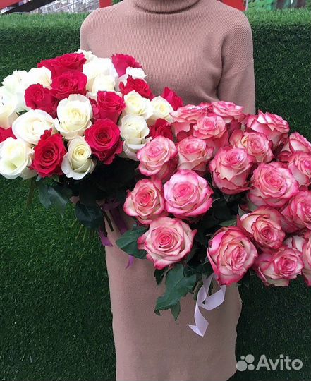 Подарок Крупная эквадорская роза 50 см, цветы