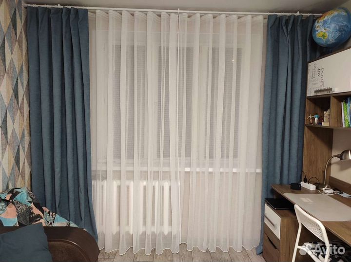 Тюль готовый 7 м новый лён Neps vual Турция