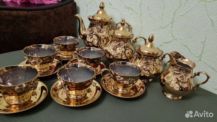 Сервиз чайный старинный антиквариат