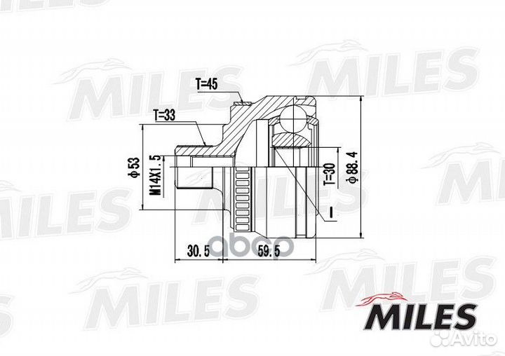 ШРУС наружный VW passat 1.6-2.0 97-05 (GKN 303605)