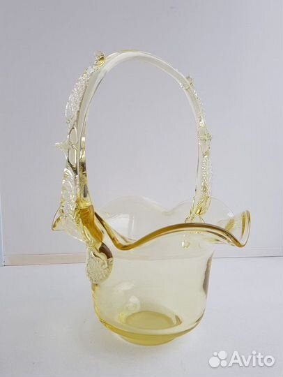 Ваза с ручкой Корзинка Конфетница Чехословакия