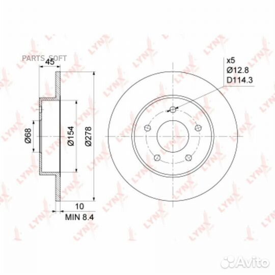 Lynxauto BN1101 Диск тормозной nissan primera/alme