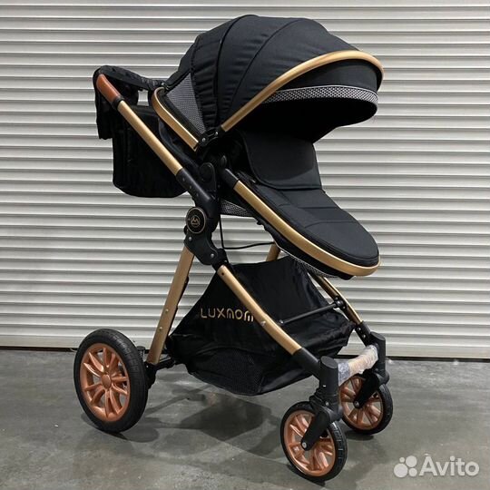 Легкая коляска трасфоремер 2в1 luxmom V9 (Черная)