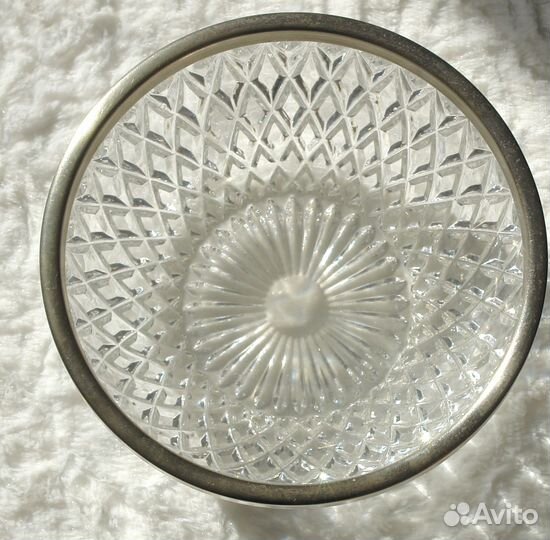 Хрустальная ваза с мельхиором