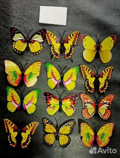 Бабочки с наклейками, 12 шт, новые