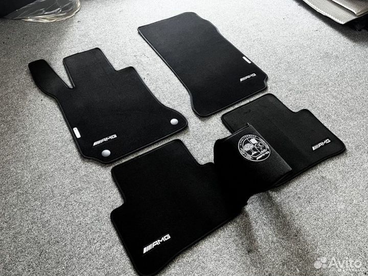 Чёрные автоковрики для Mercedes-Benz w205