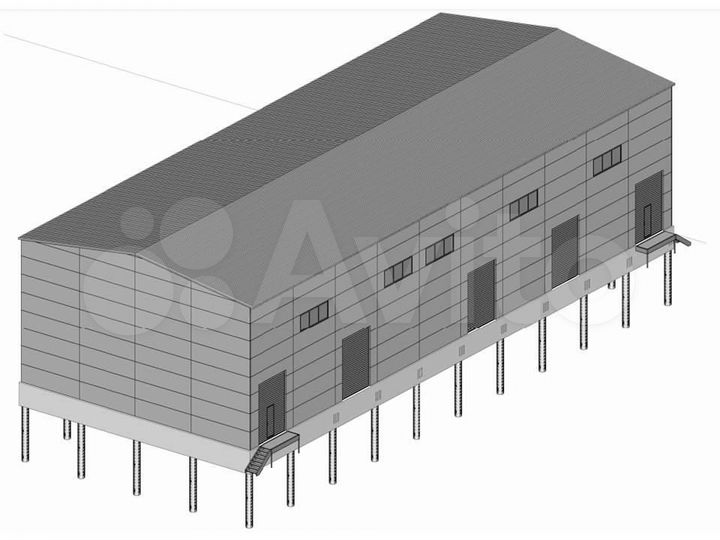 Склад с пандусом, 1440 м²