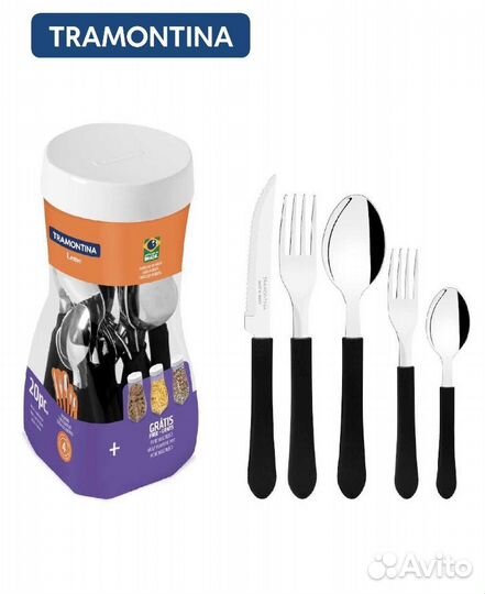 Tramontina Набор столовых приборов, 20шт, новый