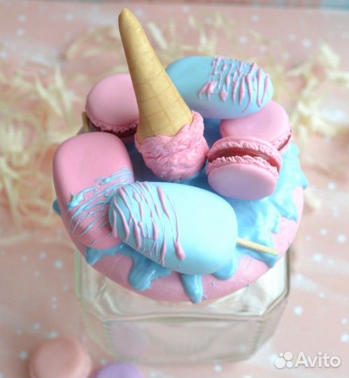 Вкусная баночка с декором полимерная глина