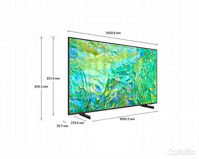 Тонкий Samsung 65 (165см) UE65CU8000 SMART TV