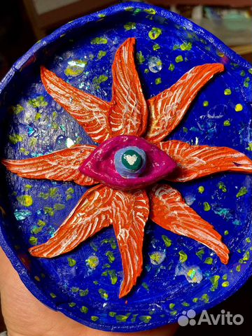 Сувенирная тарелка ручной работы «Всевидящее Око»