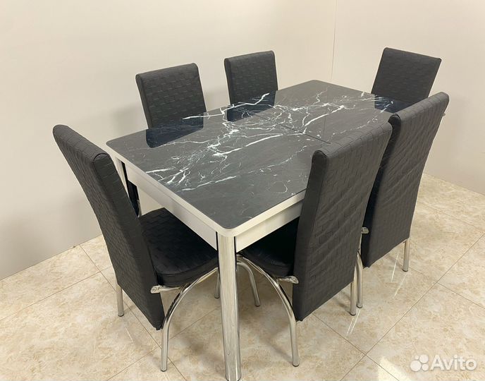 Обеденная группа стол и стулья 6 шт