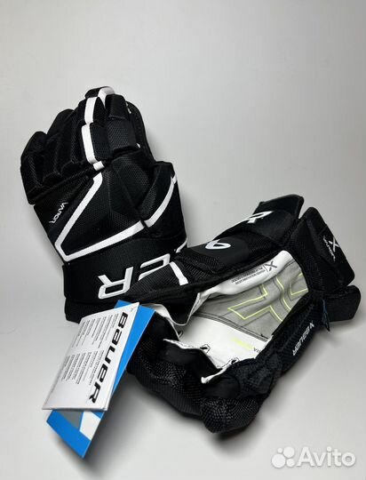 Краги хоккейные Bauer vapor HyperLite черные,синие