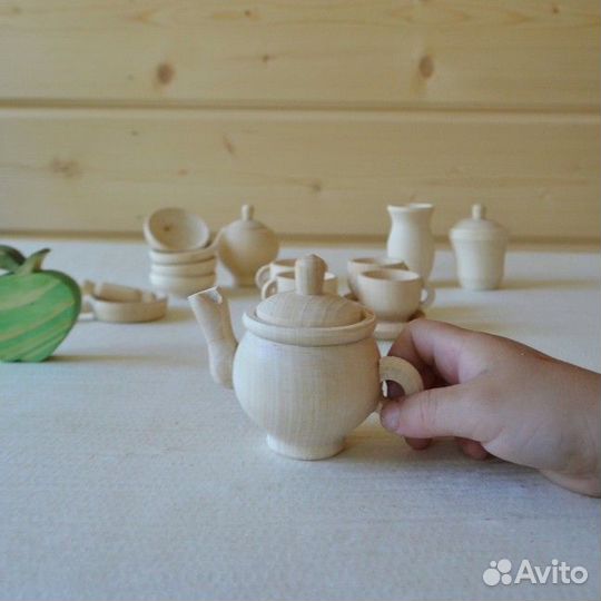 Посудка для игры Игрушечная посуда из дерева