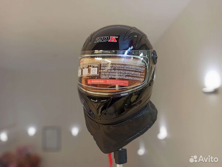 Мотошлем детский с теплым воротником