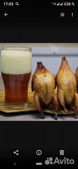 Перепела горячего копчения