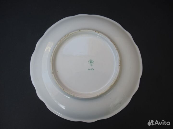 Большое фарфоровое блюдо коростень СССР