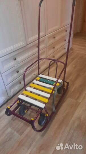 Санки на колесах с накидкой