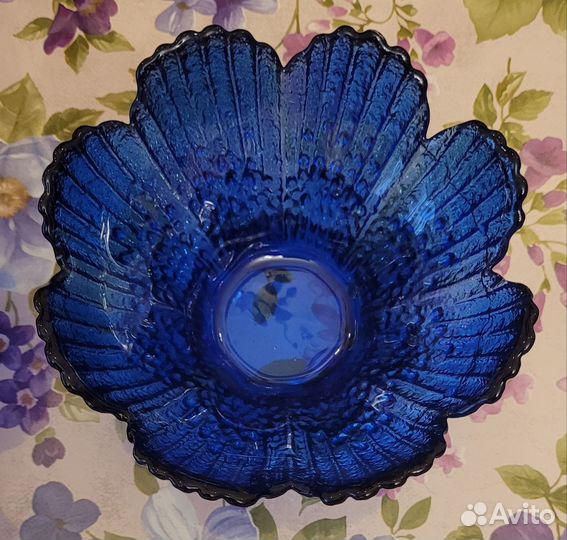 Финские салатники из кобальтового стекла