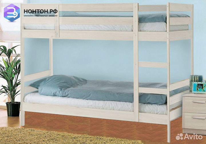 Двухъярусная кровать Пирус выбеленная береза