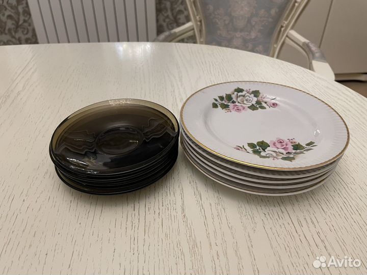 Тарелки фарфор 6 шт и блюдца luminarc 6 шт