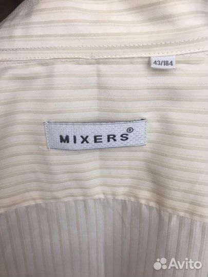 Рубашка мужская бежевая в полоску mixers 43/184раз