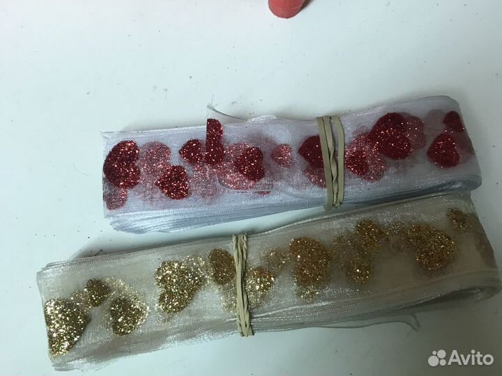 Лента органза сердца 4 см