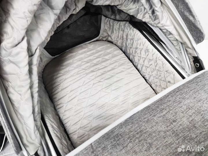 Коляска luxmom dalux 608 (3в1) в сером цвете