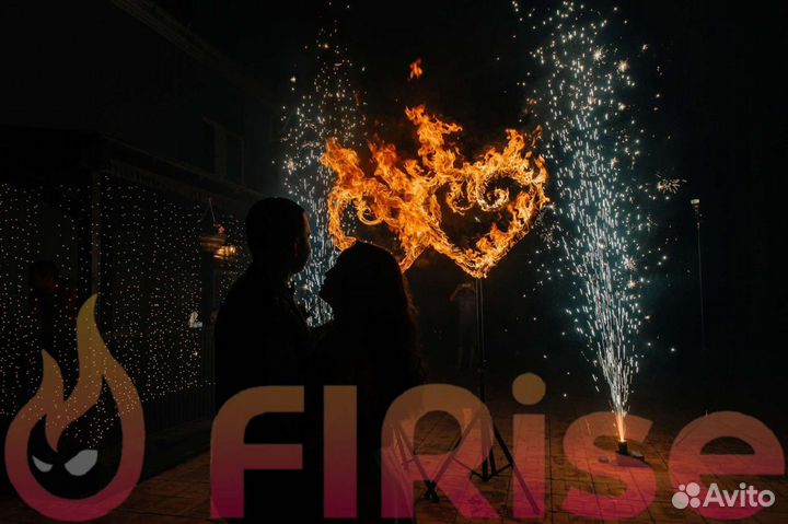 Горящие сердца на свадьбу, Фаер шоу, салют, юбилей
