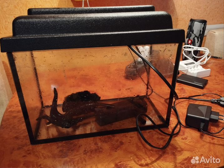 Аквариум, коряжка, кусок лавы, фильтр