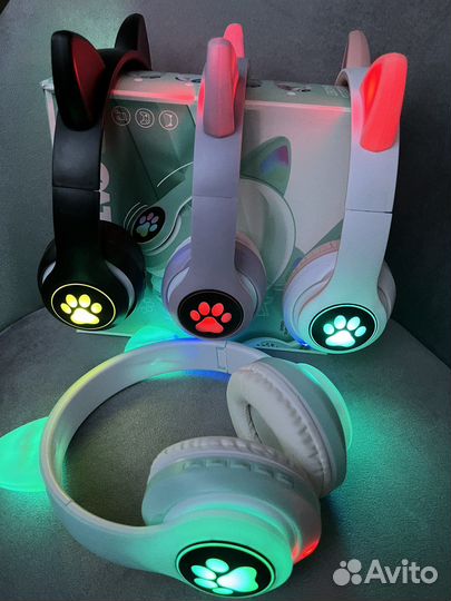 Наушники с ушками CAT LED