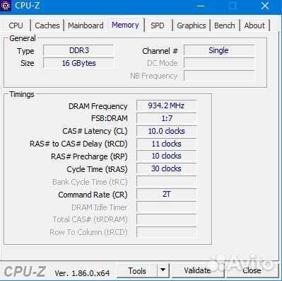 DDR3 16Gb (2x8) Kingston HyperX Fury 1866 MHz