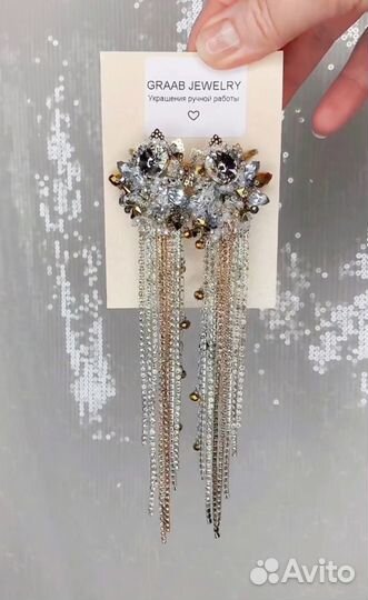 Серьги с кристалами swarovski