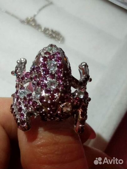 Аквамарин, родолит, сапфир серебро 925 кольцо