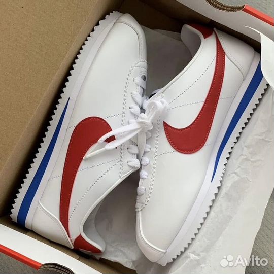 Кроссовки Nike Cortez White Red Classic Skin