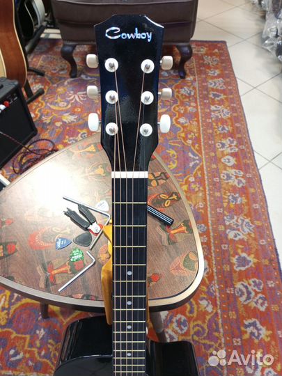 Акустическая гитара Cowboy чёрная новая