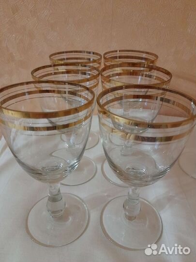 Фужеры СССР с золотым ободком