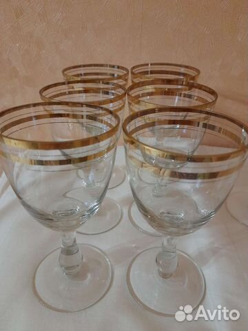 Фужеры СССР с золотым ободком