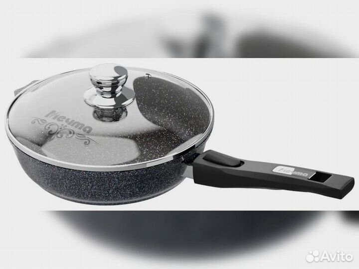 Сковорода d28 с крышкой Гранит star