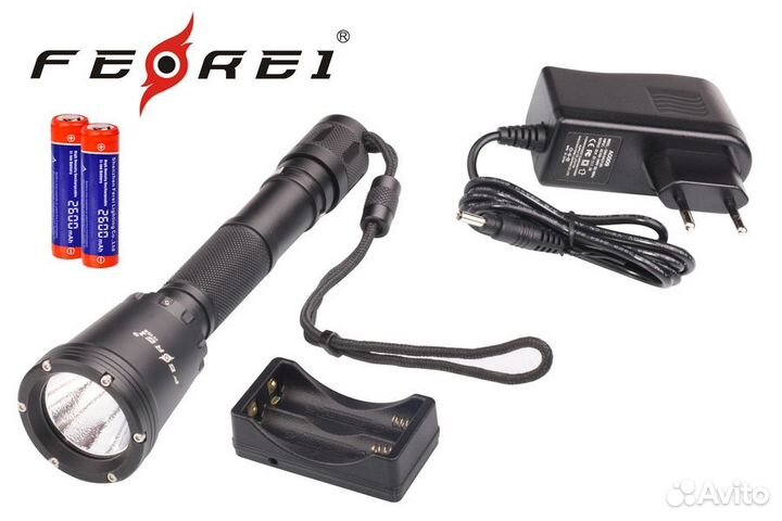 Фонарь для дайвинга Ferei W158 набор, серебряный