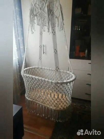 Плетеная подвесная люлька (колыбель)