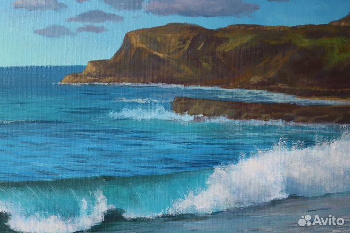 Картина морская волна на холсте 40х60 см