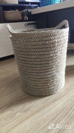 Корзина для белья из джута